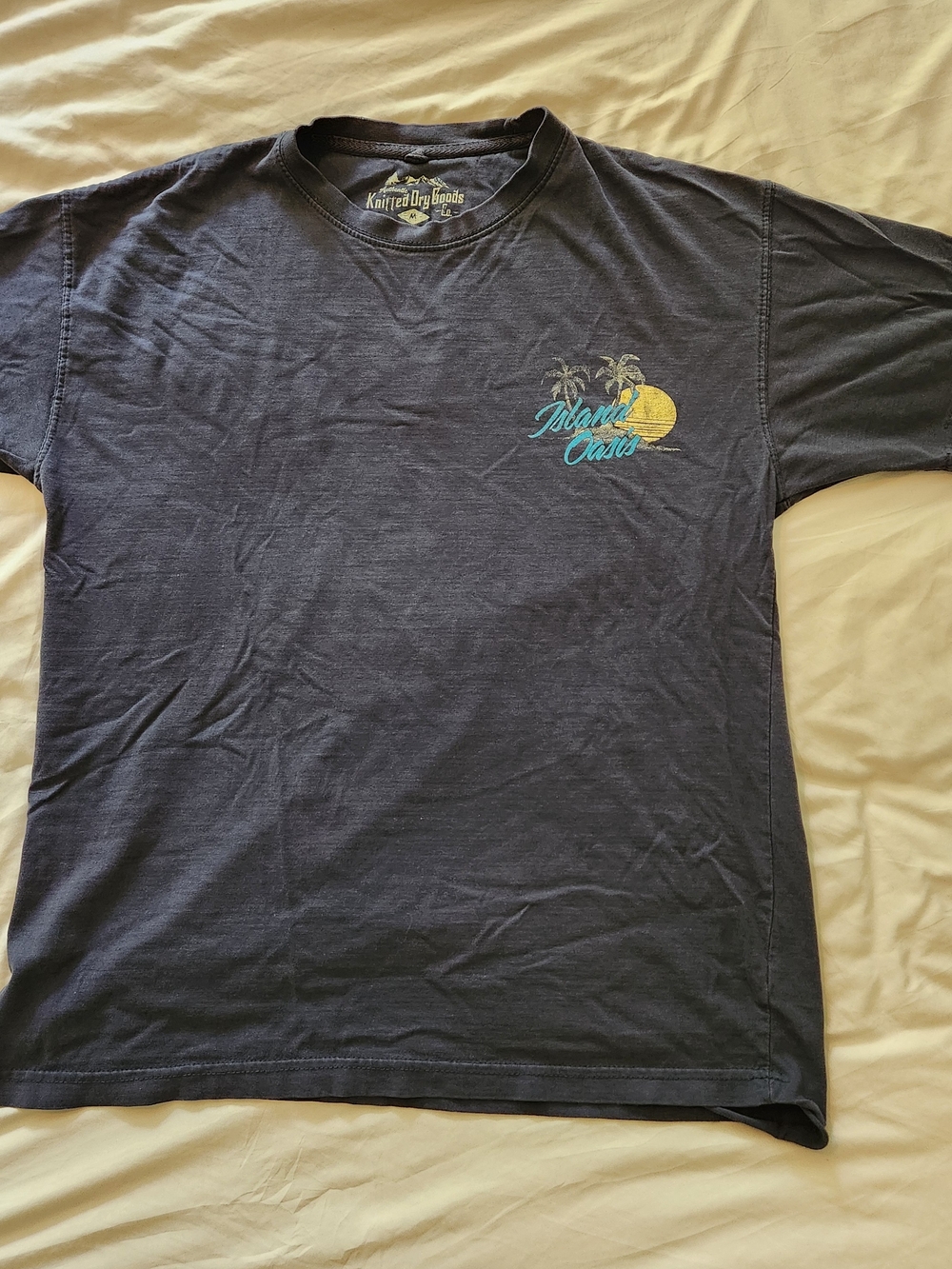 Authentic Knitted Dry Goods Co. Navy 'Island Oasis' Graphic Tee